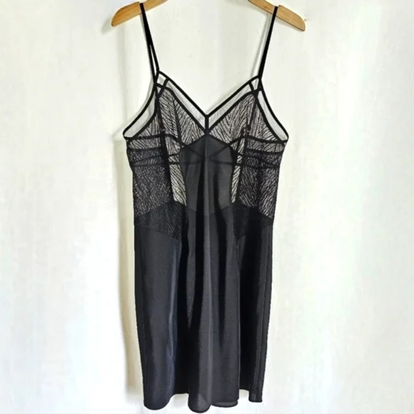 Calvin Klein Black Floral Lace Slip Dress - Picture 3 of 15